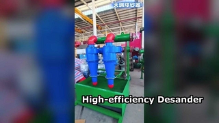 High-level efficiency Desander used in the solids control system at TR Solids Control.
